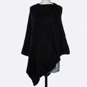 • Textured Solid Poncho •